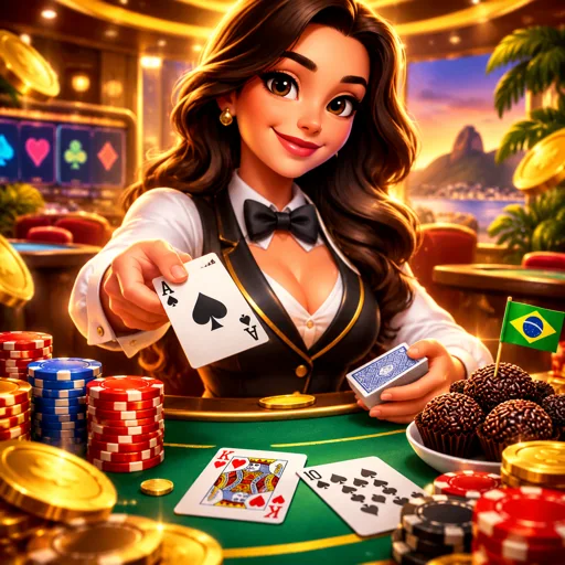 Cartas de blackjack formando par perfeito em aposta paralela
