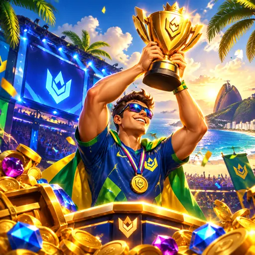 Arena de e-sports com jogadores de headset competindo em partida ao vivo